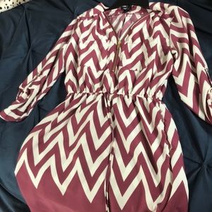 Purple and White Chevron Dress